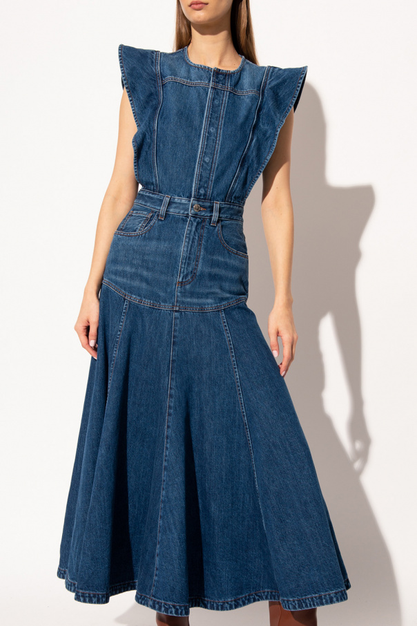 【関税&送料込】Chloe Gonna Svasata In Denim chloe mini chloe c bag item | Denim dress Chloé